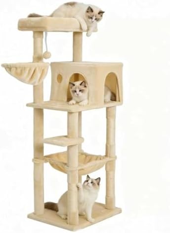 56.2 Inch Cat Tree with Cat Condo Viewing Platform by Unknown