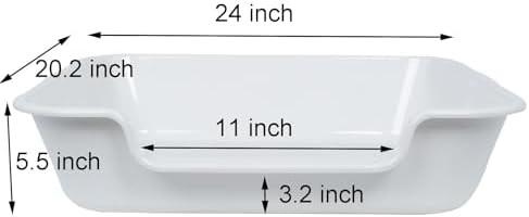Extra Large Low Entry ABS Cat Litter Box, Light Gray, 1 Pack - Image 5