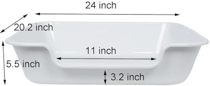 Extra Large Low Entry ABS Cat Litter Box, Light Gray, 1 Pack - Image 5