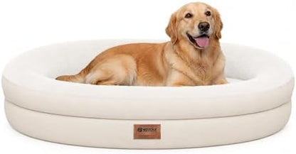Waterproof Orthopedic Dog Bed for Large Dogs, Light Beige by Wozoke
