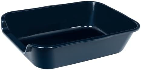 Extra Large Low Entry ABS Cat Litter Box, Dark Blue, 1 Pack by Ying+Tutu