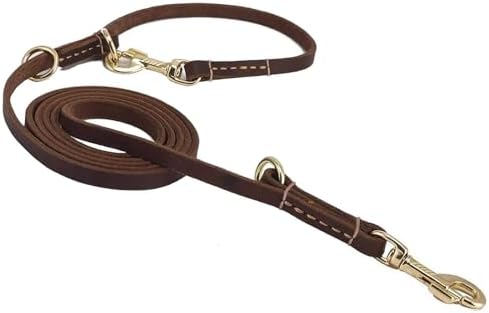 Multi Function 8ft Leather Dog Leash, Genuine Leather Leash Hands Free Dog by GuidingStar