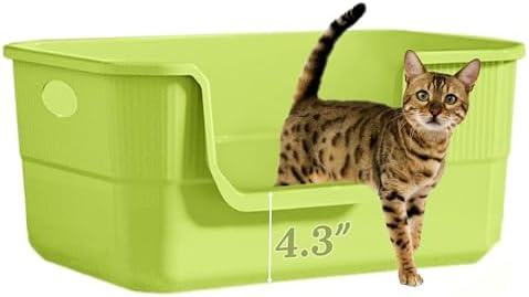 Low Entry Litter Box for Kittens & Senior Cat, High Sided Kitty Litter Boxes by TehoaoWomensClothes