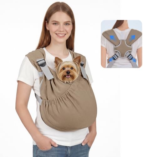 Supet Dog Sling Carrier for Pets, Adjustable Hands Free Front Chest Pouch by Supet
