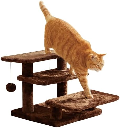 15''H Multi-Step Pet Stairs for High Beds & Sofas, 3-Step Cat Stairs by Furcato