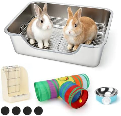 Stainless Steel Rabbit Litter Box by HUMLANJ