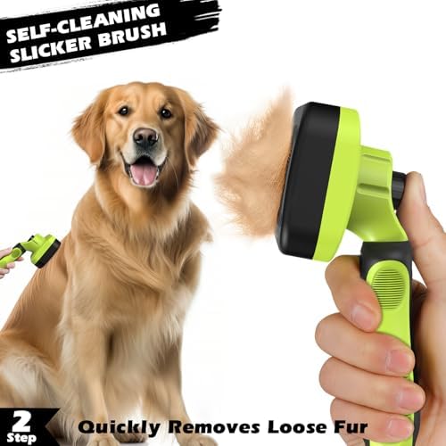 Professional 3PCS Self Cleaning Slicker Brush & Pet Grooming Rake & Flea Comb - Image 4