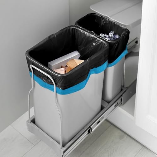 Teivio 15 Gallon 60 Counts Strong Tall Kitchen Drawstring Trash Bags, Medium - Image 3