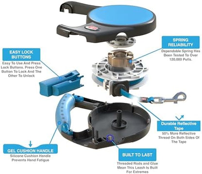Wigzi LRGGL-BL Retractable Gel Pet Leash - Image 3