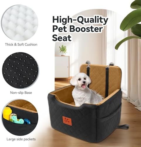 GL GLENSLAVE Dog Car Seat for Small/Medium Dogs Under 35lbs, Memory Foam Dog - Image 3