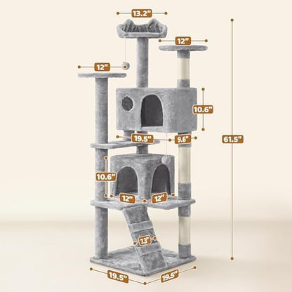 Yaheetech 62in Cat Tree Tower, Double Condo, Scratch Posts - Image 3