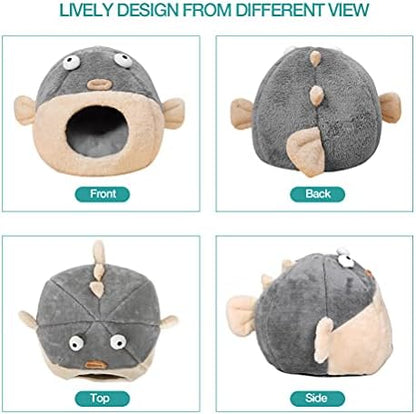 Cat Beds for Indoor Cats-Cat Bed Cave, Cute Lively Pufferfish Shape - Image 6
