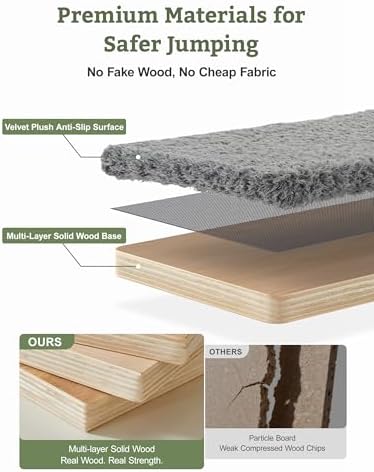 5-in-1 Cat Wall Shelves, Solid Wood Cat Wall Furniture Set - Image 6
