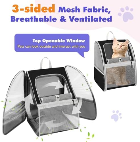 Pawaboo Cat Carrier Backpack, 10 kg, Breathable - Image 3