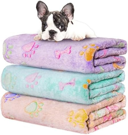Rezutan Small Dog Blanket, Soft Puppy & Cat Flannel 3 Pack by Rezutan