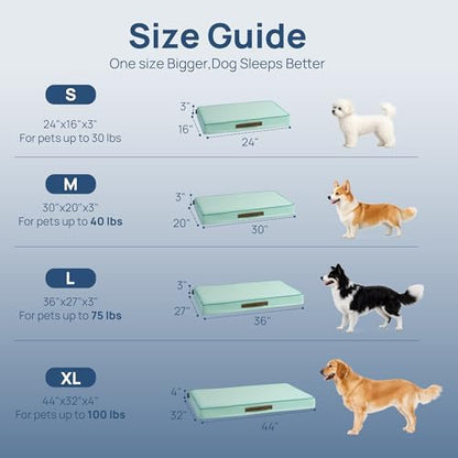 Cooling Dog Bed for Large Dogs, Orthpedic Cooling Pet Bed Dog Crate Mat for - Image 4