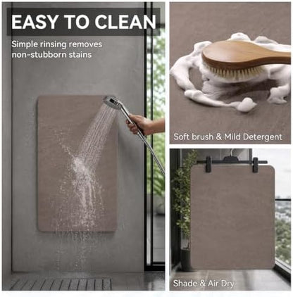MontVoo -Bath Mat Rug-Rubber Backing Non Slip Quick Dry Absorbent Thin Bathroom - Image 5