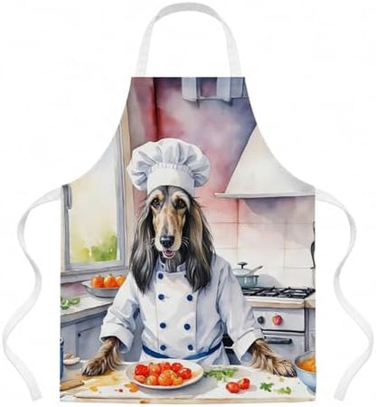 Caroline's Treasures Afghan Hound The Chef Apron Cooking Kitchen Server Baking by CarolinesTreasures