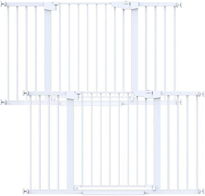 Cumbor 2 Pack 30-54" Baby Gate for Stairs, Auto Close Dog Gate Indoor White by Cumbor