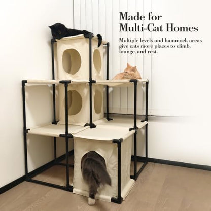 Modular PVC Cat Tree with 6 Removable Hammocks - Image 3