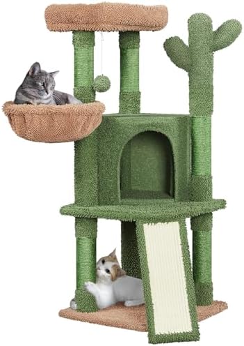 Yaheetech 42in Green Cactus Cat Tree Tower by Yaheetech