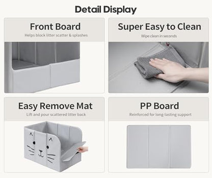 PVC Waterproof Cat Litter Box Enclosure Splash Guard - Image 6