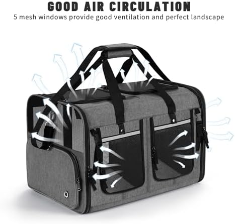 Cat Carrier for 2 Cats, Foldable Double Cat and Dog Carrier, Small to Medium - Image 5