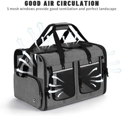Cat Carrier for 2 Cats, Foldable Double Cat and Dog Carrier, Small to Medium - Image 5