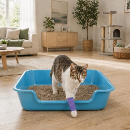Extra Large Low Entry ABS Cat Litter Box, Light Blue, 1 Pack - Image 3