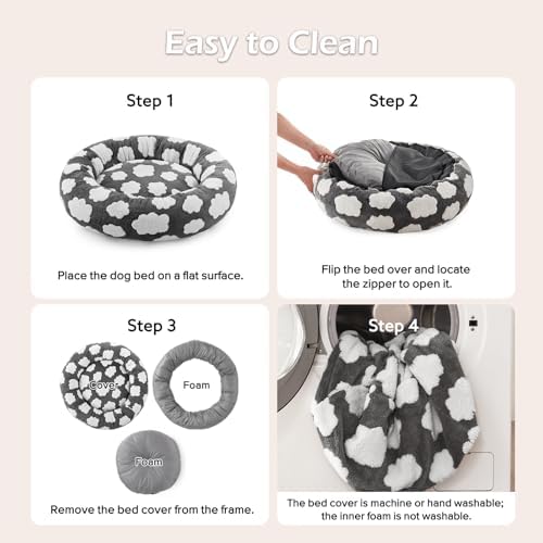 JOEJOY Jacquard Donut Round Small Dog Bed - Image 6