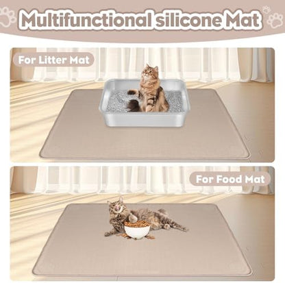 Silicone Cat Litter Mat for Litter Box 34”x22” Large Cat Mat - Image 6