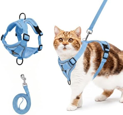 cat Chest Harness and Leash, Anti-Escape Adjustable Soft mesh cat Leash and by Shudyear