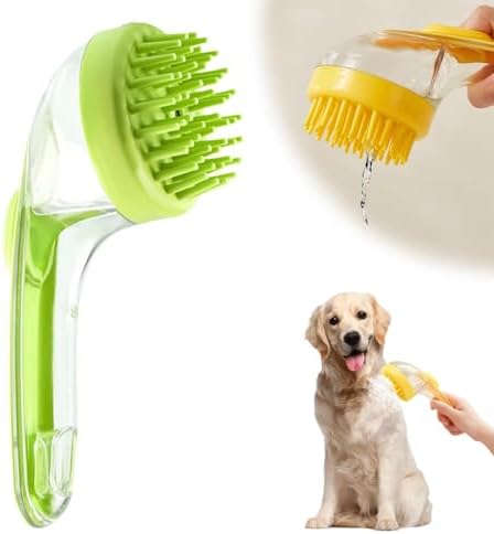 Pet Bath Brush with Shampoo Dispenser, 2026 New Dog Bath Brush Soft Silicone by Unknown
