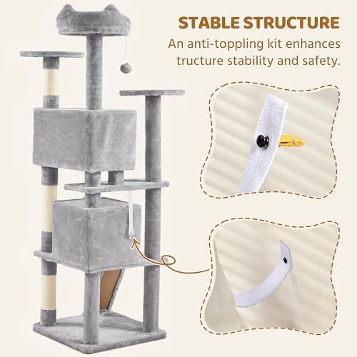 Yaheetech 70in Multi-Level Sturdy Cat Tree, Sisal Scratching Posts - Image 5