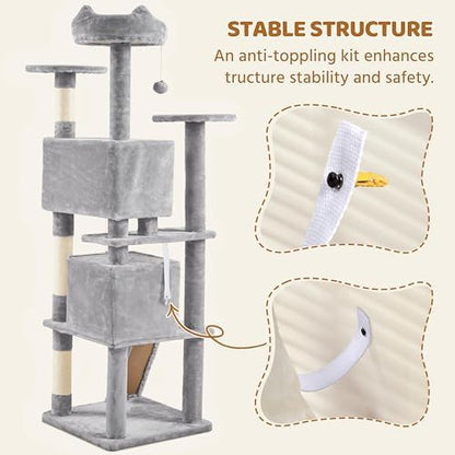 Yaheetech 70in Multi-Level Sturdy Cat Tree, Sisal Scratching Posts - Image 5