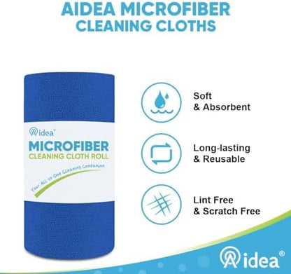 AIDEA Microfiber Cleaning Cloth 165 Sheets 3 Roll, Cleaning Rags 11×9" - Image 3