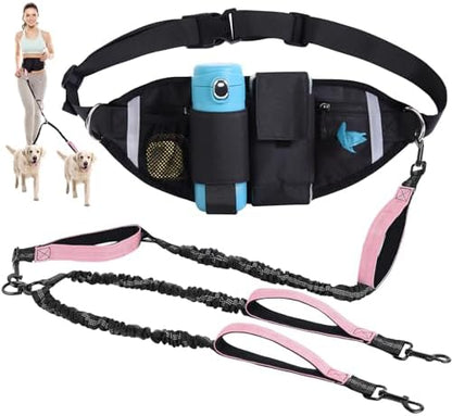 Hands Free Dog Leas, Double Waist Leash by Yungaspy