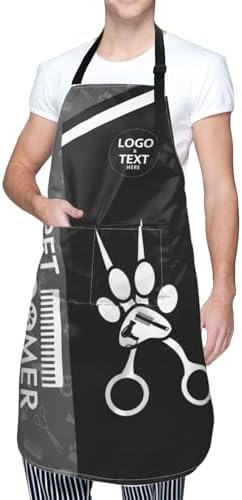 Custom Dog Grooming Apron, Personalized Logo Pet Groomer Apron Smocks - Image 5