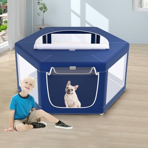 XVISHX 45x45 Inches Hexagonal Type Puppy Playpen, Dog Playpen by XVISHX