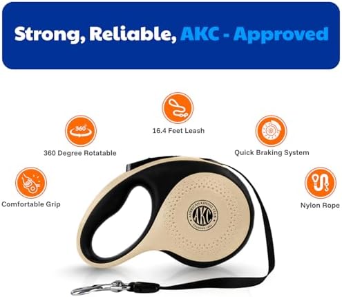 American Kennel Club Heavy Duty Retractable Dog Leash, Tangle-Free, Ergonomic - Image 2