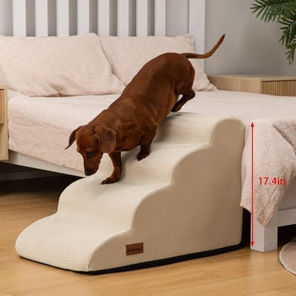 Aodisman Dog Steps for Bed or Couch, 4-Step Pet Stairs Ramp for Small Dogs - Image 4