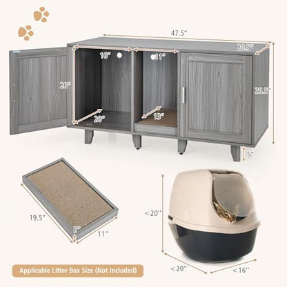 Tangkula Patented Double Cat Litter Box Enclosure - Image 4