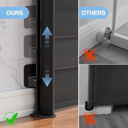 Retractable Baby Gates for Stairs No Drill | Extends to 54" Wide 34" Tall | - Image 5