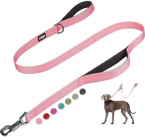 Fida Heavy Duty Dog Leash for Medium Large Dogs, 5 FT, Dual Padded Handles by Fida