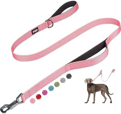 Fida Heavy Duty Dog Leash for Medium Large Dogs, 5 FT, Dual Padded Handles by Fida