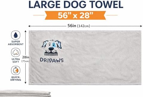 Microfiber Dog Towel for Drying Dogs, Super Absorbent Soft Pet Grooming Towel - Image 2