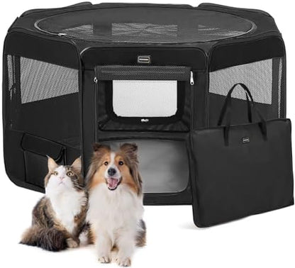 DONORO Dog Playpen Portable Pet Play Pens by DONORO