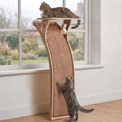 JKXJKX 47" Floor Standing Cat Window Perch by Unknown