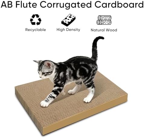 Cat Scratcher 5-Pack Refills, Large Cardboard Pads - Image 3
