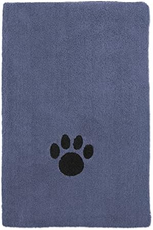 Bone Dry Pet Grooming Microfiber Towel, Embroidered Collection, Stonewash Blue - Image 2